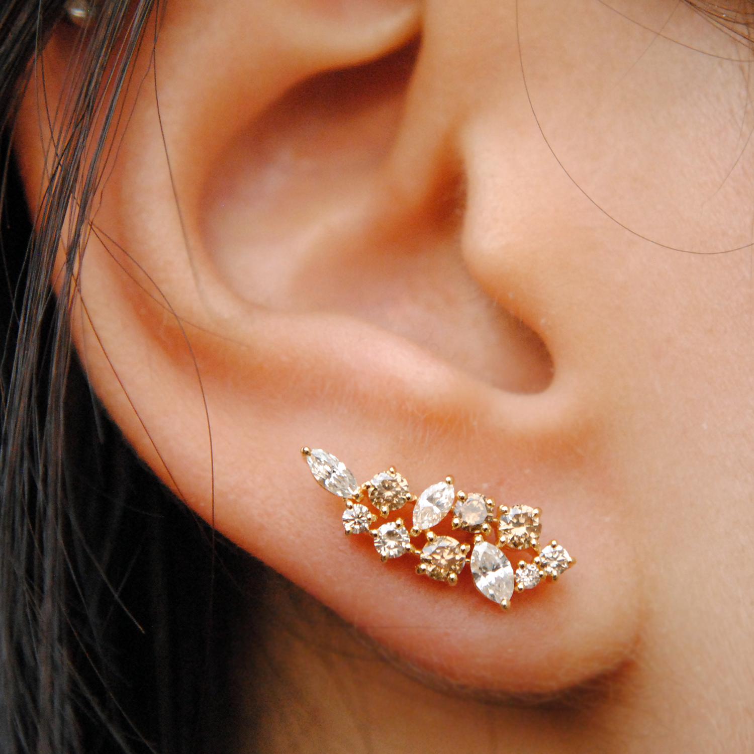 diamond ear climber earrings