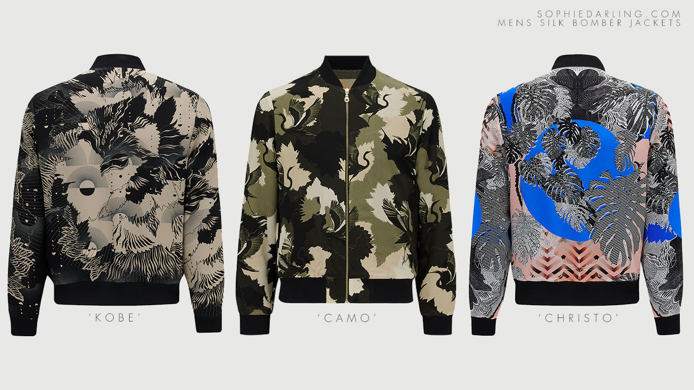 Sophie Darling Mens Silk Bomber Jackets