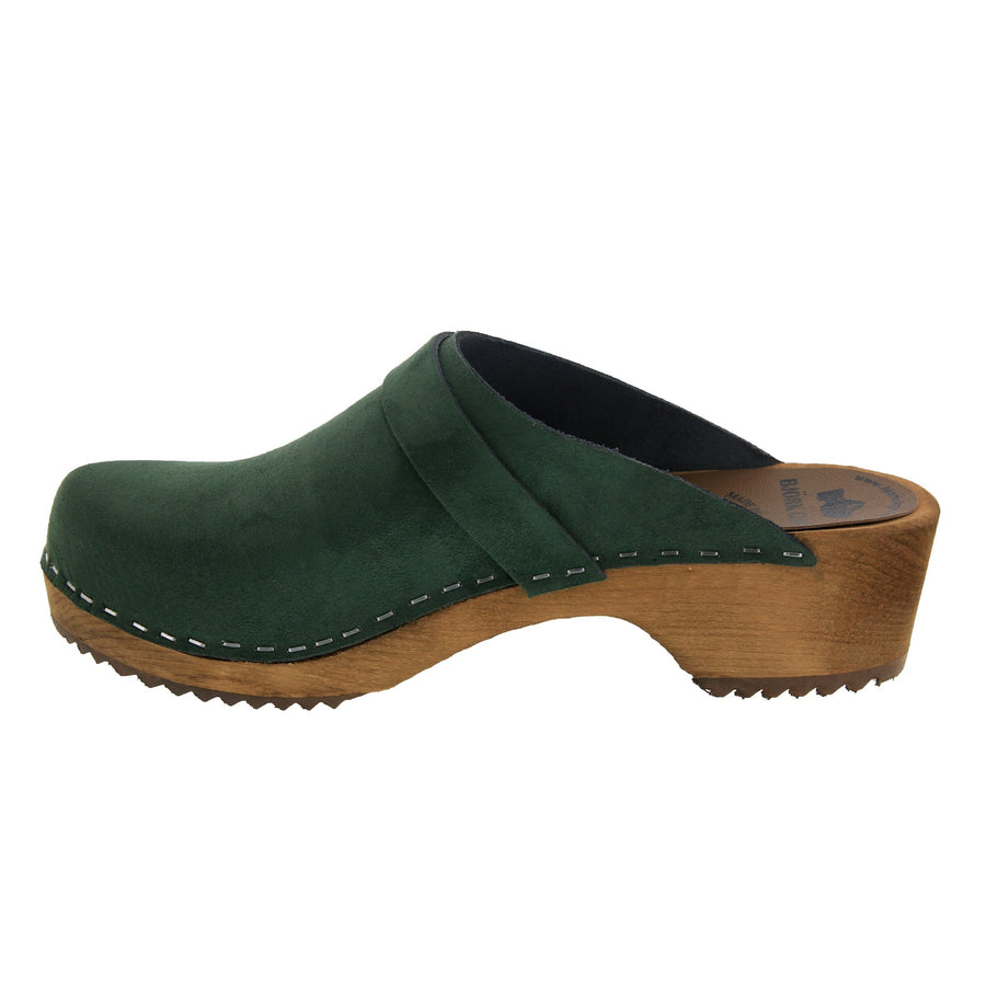 KAIA Swedish Low Heel Wooden Clog Mules 