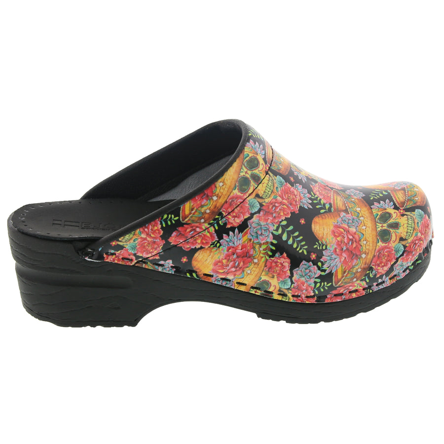 VERA Sugar Skull Patent Leather Clogs 