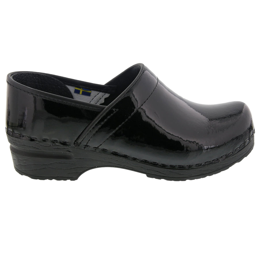 patent leather clogs