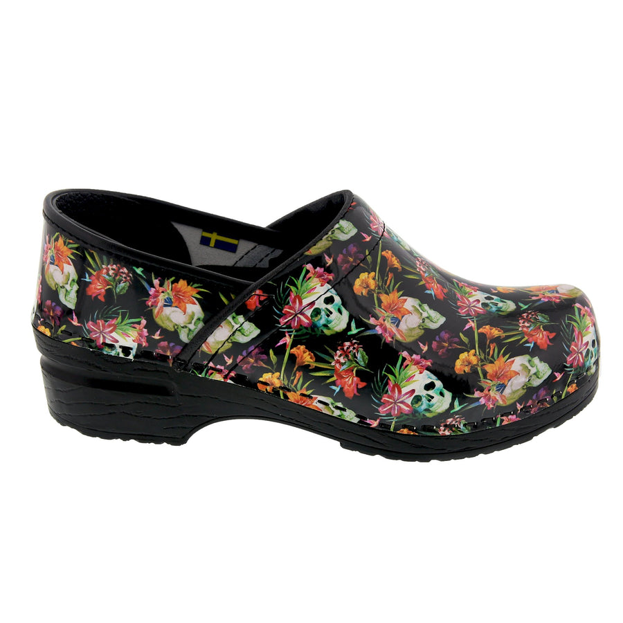 skull dansko clogs