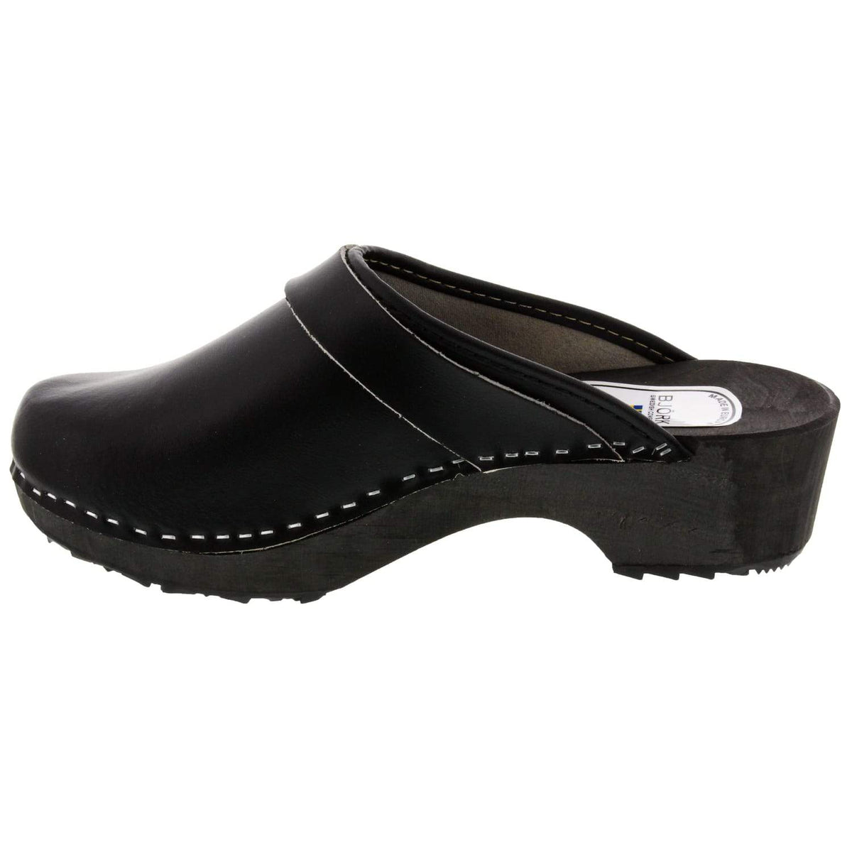 MALA Wood Open Back Leather Clogs – BJORK Swedish Comfort