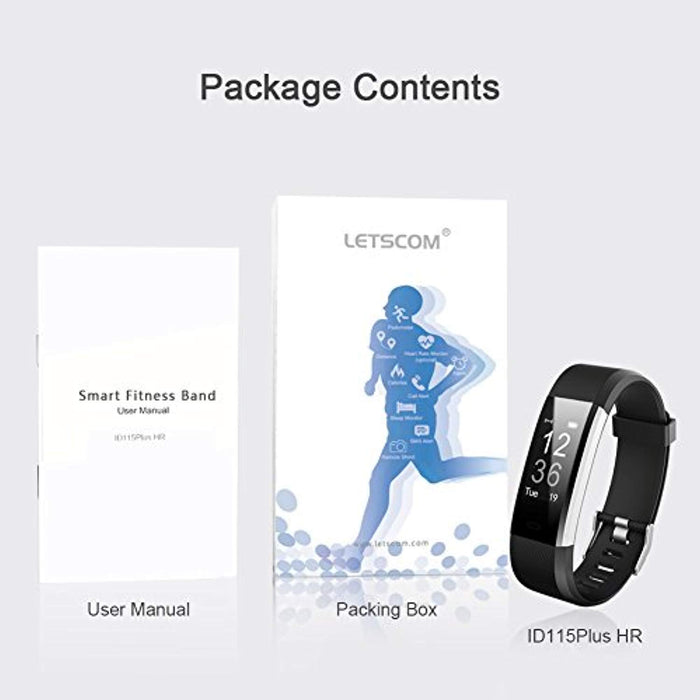 letscom fitness tracker hr activity tracker watch with heart rate monitor