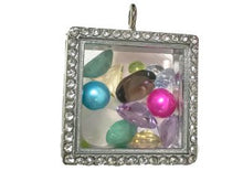 Load image into Gallery viewer, Square Stainless Steel Pearl/Gemstone Locket