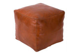 Square Ottoman leather pouf Themorner