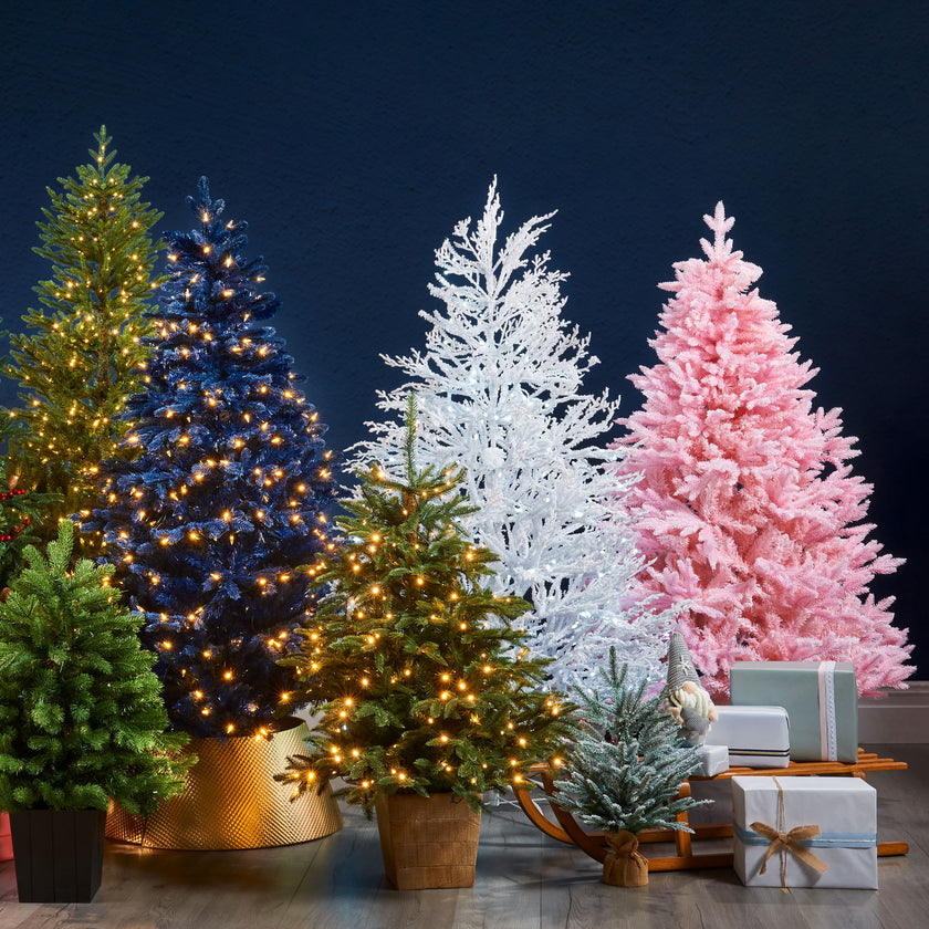 Pre-Lit Slim Black Christmas Tree with 200 White LED Lights, 6 ft / 1 ...