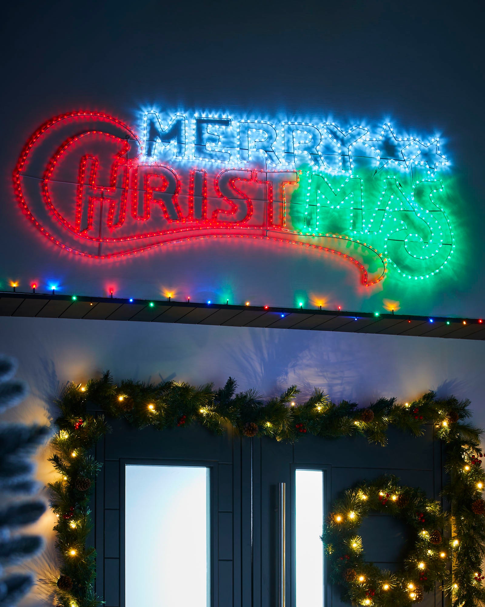 Animated Merry Christmas Rope Light Silhouette 185 Cm — We R Christmas 