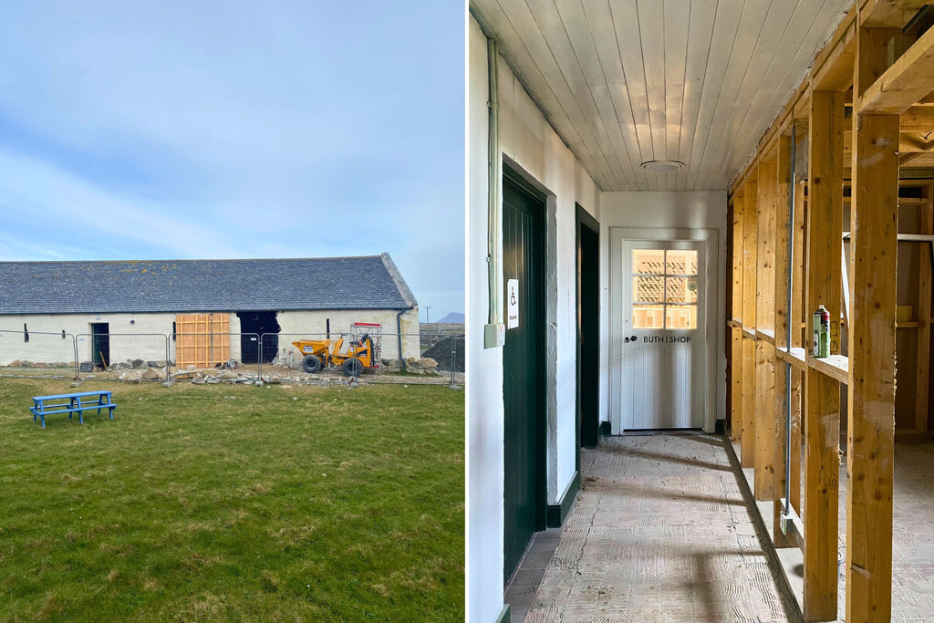 The historic island home of North Uist Distillery, Nunton Steadings, under renovation for the arrival of whisky distilling equipment