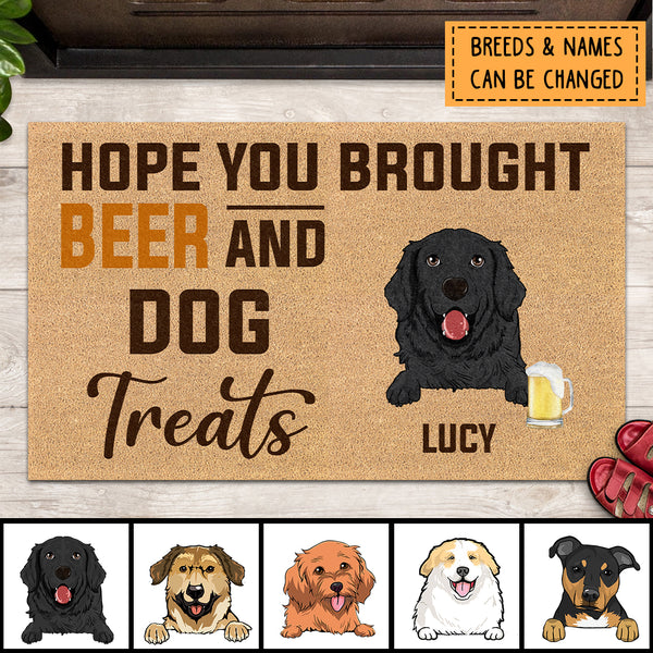 Custom Dog photo doormat, Hope you brought wine and dog treats