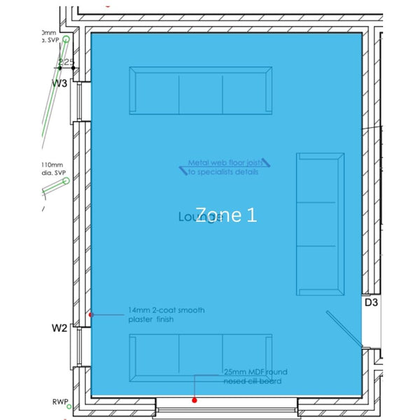 Example of a single home audio zone being a single room