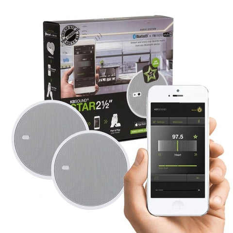 B Sound Star FM or DAB+ Radio Ceiling Speaker System with Bluetooth & App Control 
