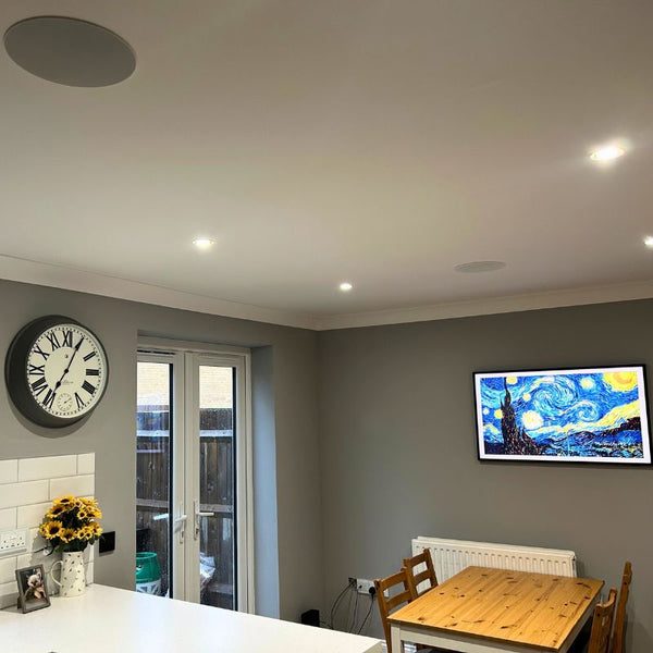 Kitchen Ceiling Speaker System Case Study: Sonos + Frame TV