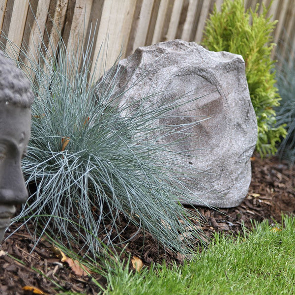 Lithe Audio Outdoor Rock Speaker In Flower Bed