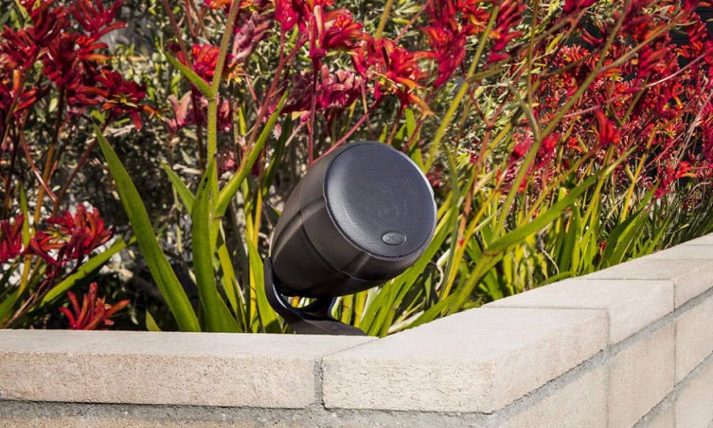 Outdoor Landscape Speakers In Flower bed