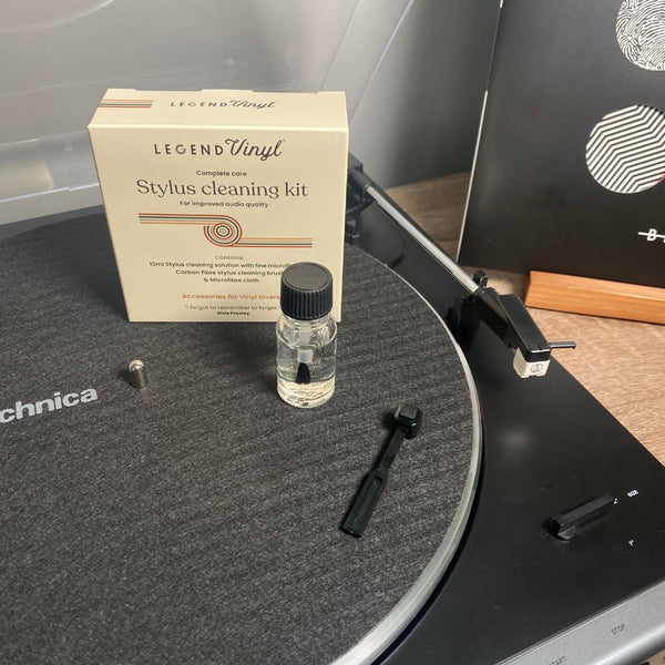 Legend Vinyl Stylus Cleaning Kit On Turntable Platter
