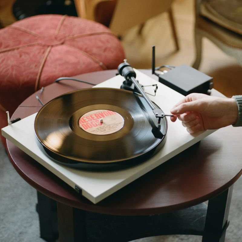 Vinyl Record Playing On Pro-Ject Turntable