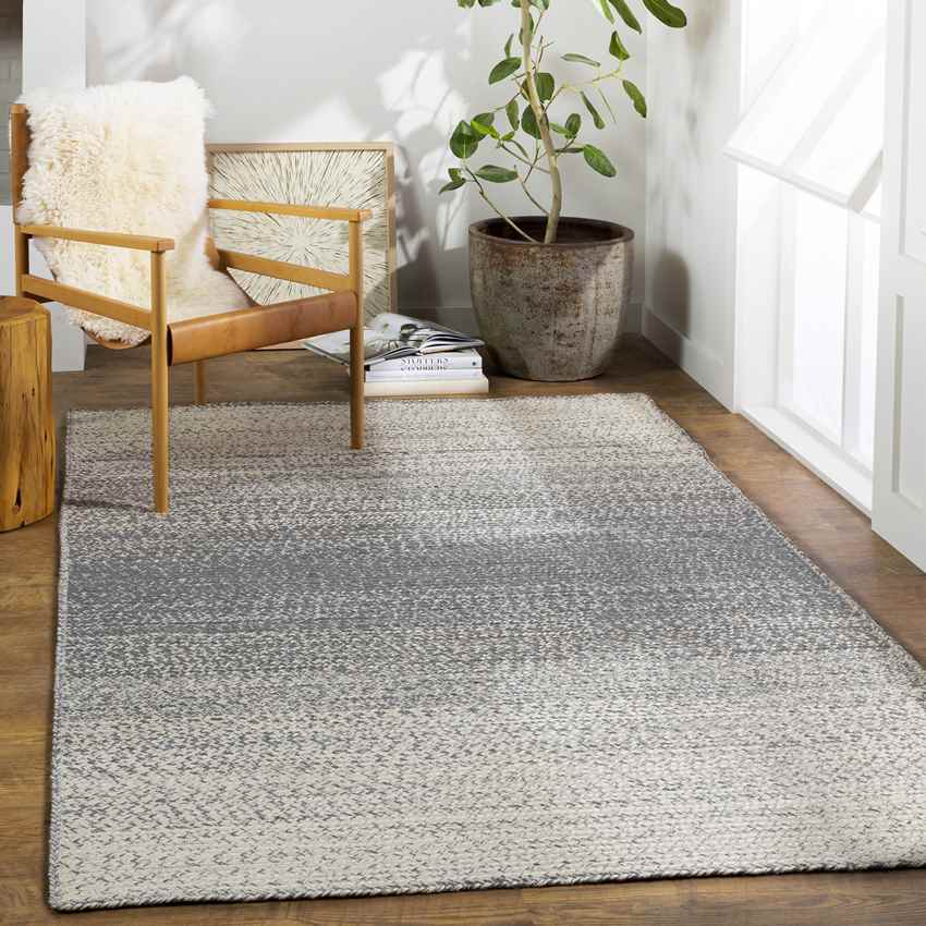 Hand Made Flat Woven Jute Rug Space Dye Charcoal - RGJUTESPCDYCHRCOL &  Furniture