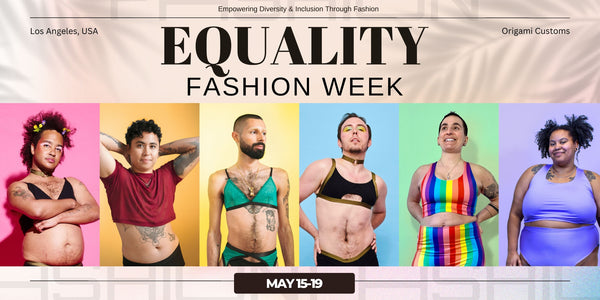 Banner for Origami Customs at Equality Fashion Week in LA