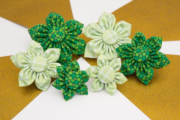 Dog Collar Flowers for St. Patricks Day by Cheerful Hound