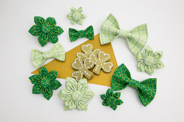 St. Patricks Day Collection - Dog Bow Ties and Collar Flowers by Cheerful Hound