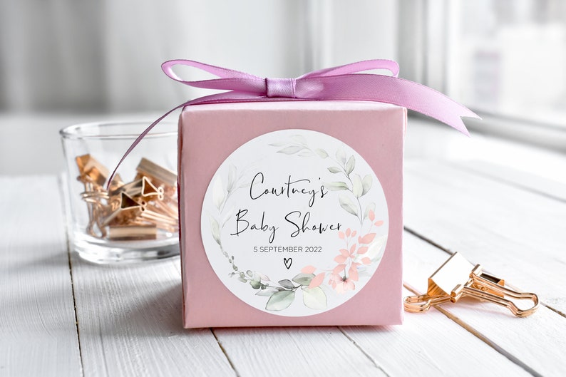 Custom Round Baby Shower Stickers, Baby Shower Gift Labels – Coco Press  Design