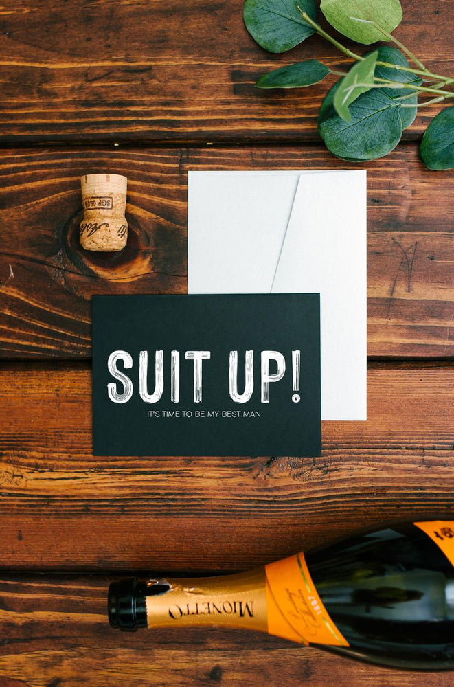 Black Be My Best Man Proposal Card, Suit Up, Best Man Invite Wedding Cards, Asking Groomsman, Gift Best Man Invitation, Simple Wedding Card