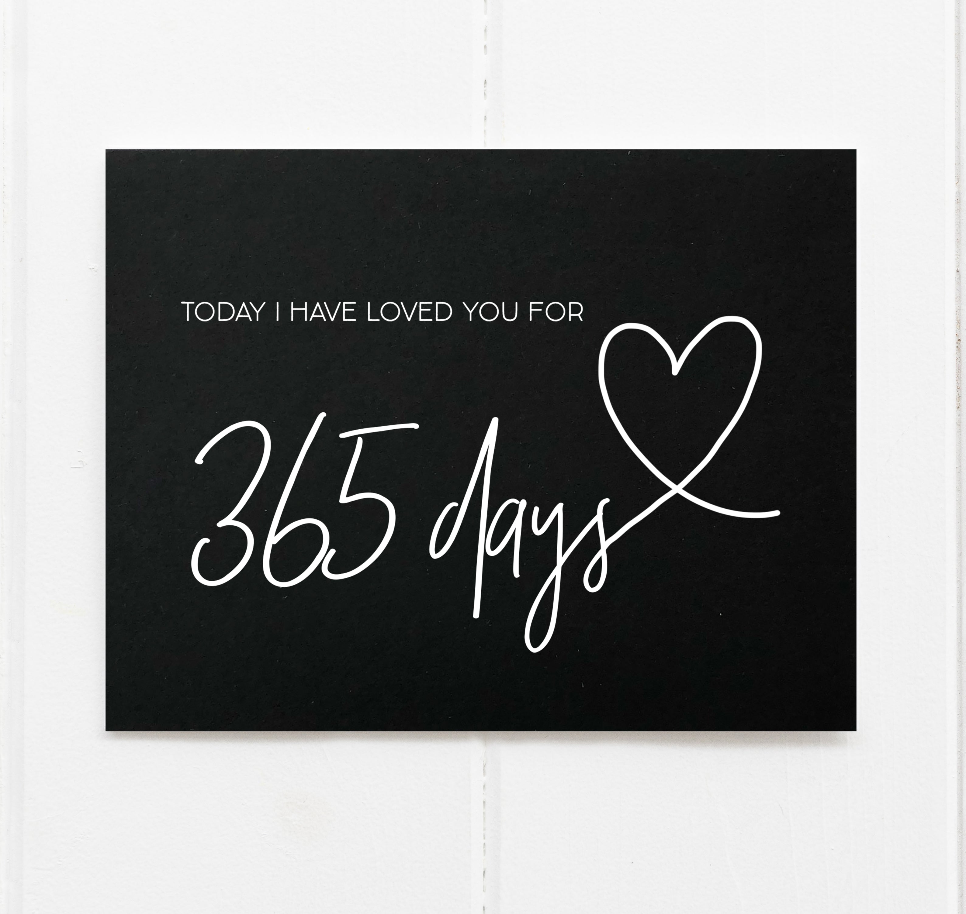 Black Happy 365 Days Anniversary First Wedding Anniversary Card – Coco