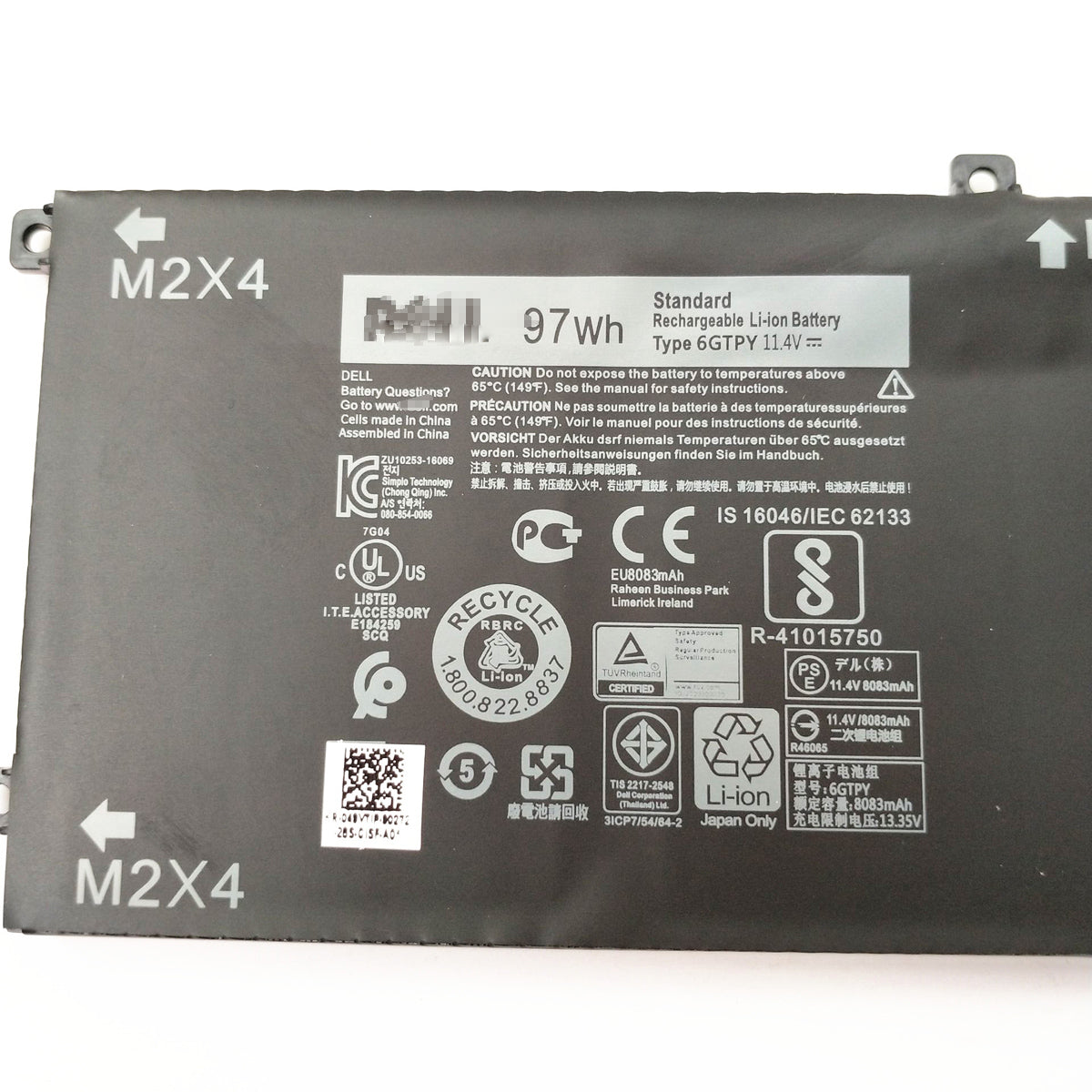 Dell Xps 15 9560 I7 7700hq Xps 15 9560 5xj28 6gtpy 97wh Battery Store Shoppe