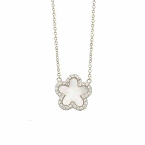 Sterling Silver Opal Clover Necklace