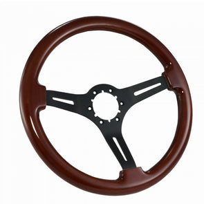 C2/C3 Corvette Steering Wheel, Mahogany With Black Spokes, 1967-1982 - [Corvette Store Online]