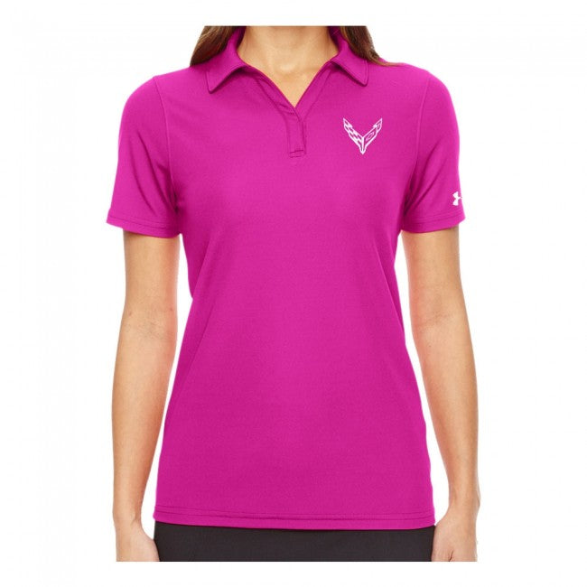 pink under armour polo shirt