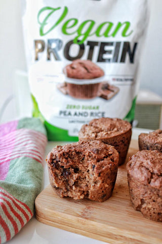muffins veganos proteina chocolate