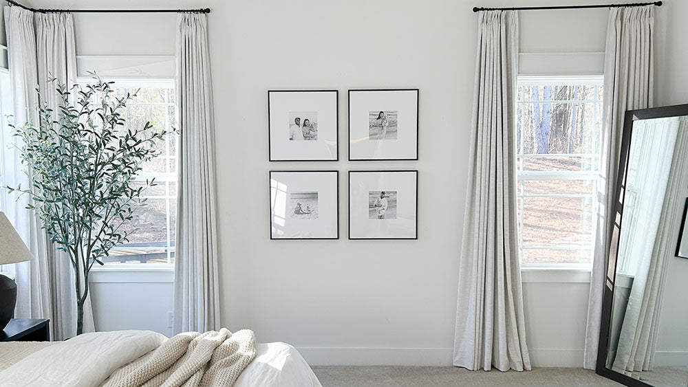 Beige white blackout curtains for bedroom living room