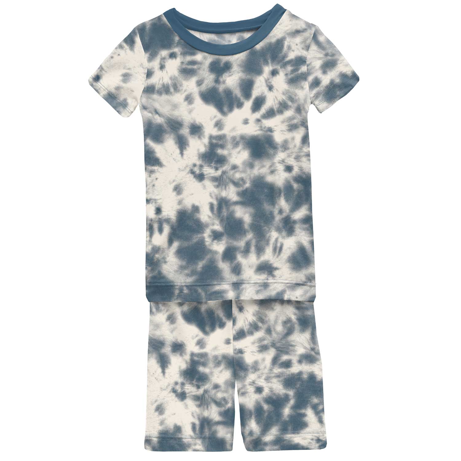 KicKee Pants Short Sleeve Pajama Set with Shorts - Deep Sea Tie Dye