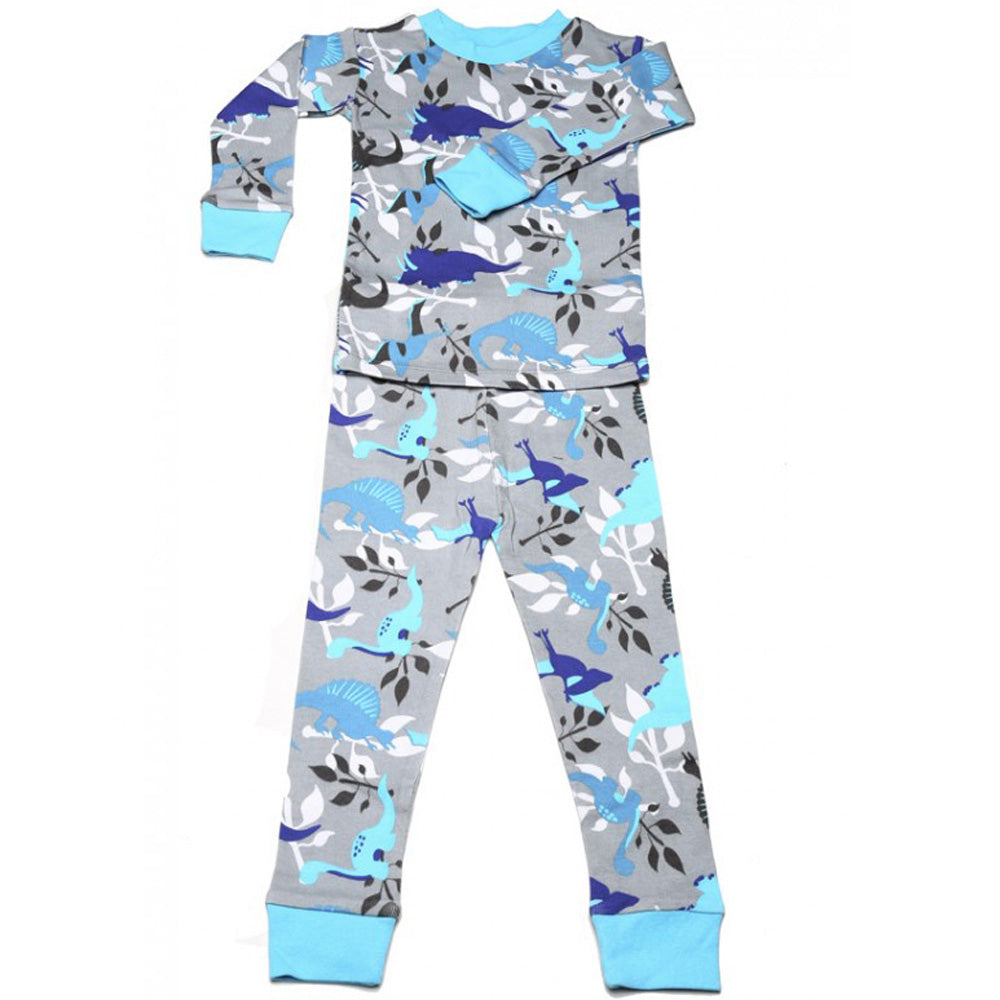 New Jammies Organic Long Sleeve Pajama Set Dino Jungle