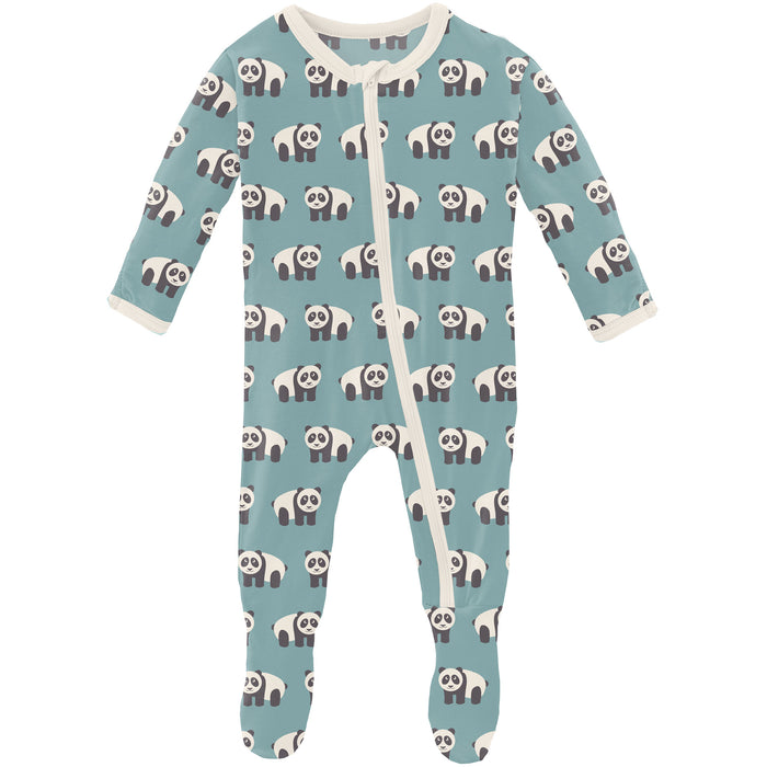 Kickee Pants} Footie Pajamas with Zipper :: Aloe Endangered Reptiles –  Ellington & French