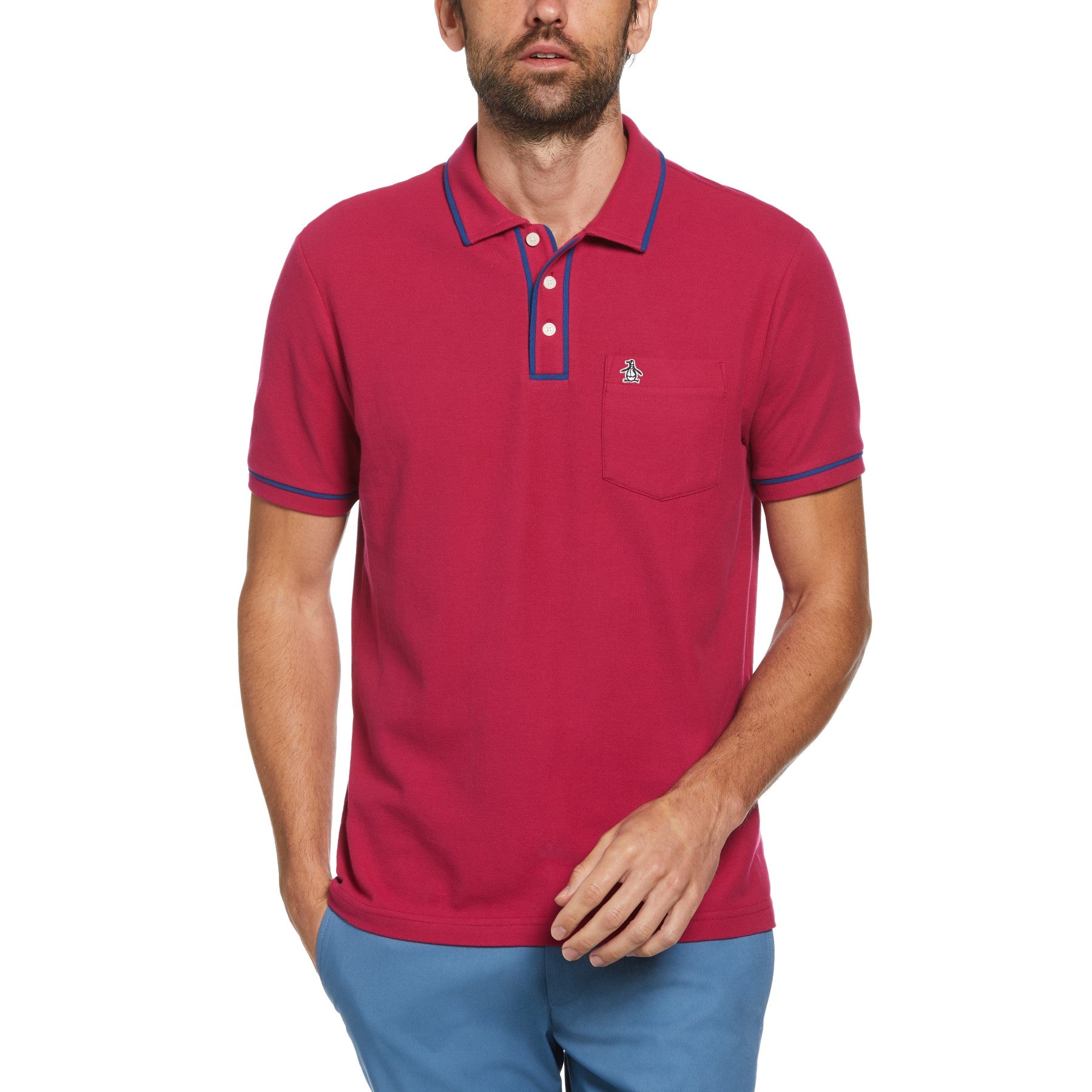 View Earl Organic Cotton Polo Shirt In Sangria information