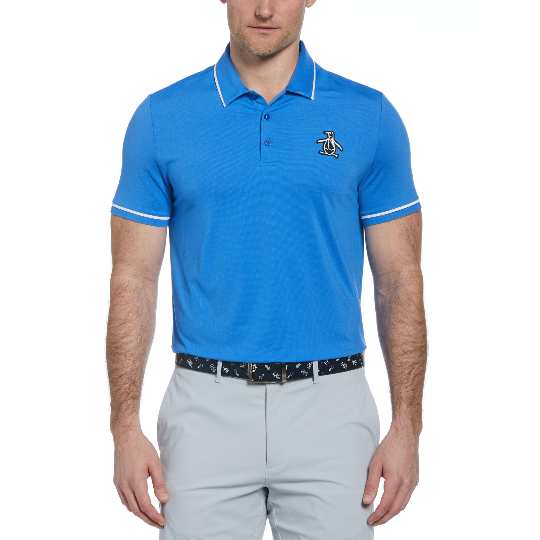 View Oversized Pete Tipped Short Sleeve Golf Polo Shirt In Nebulas information