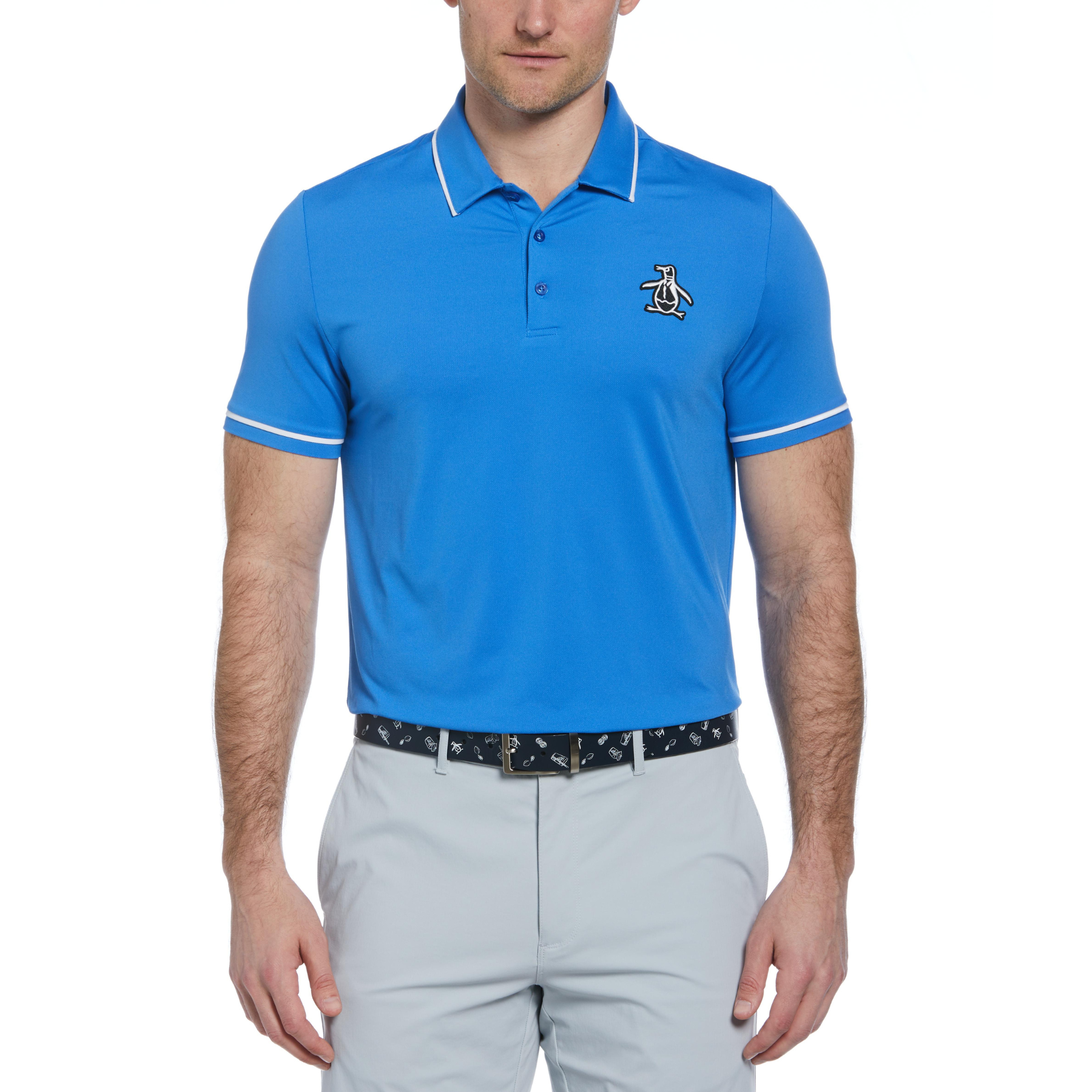 Oversized Pete Tipped Short Sleeve Golf Polo Shirt In Nebulas