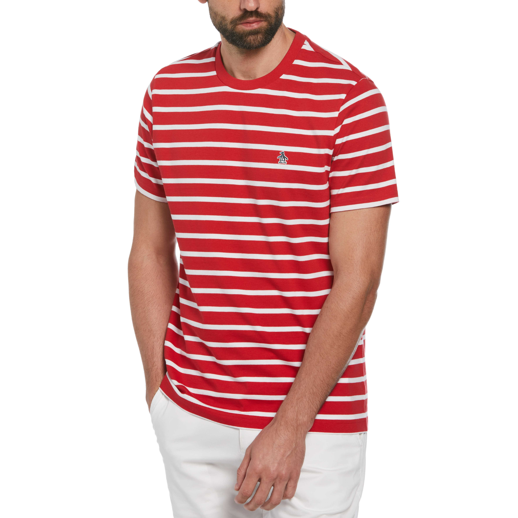 View Organic Cotton Breton Striped TShirt In Salsa information