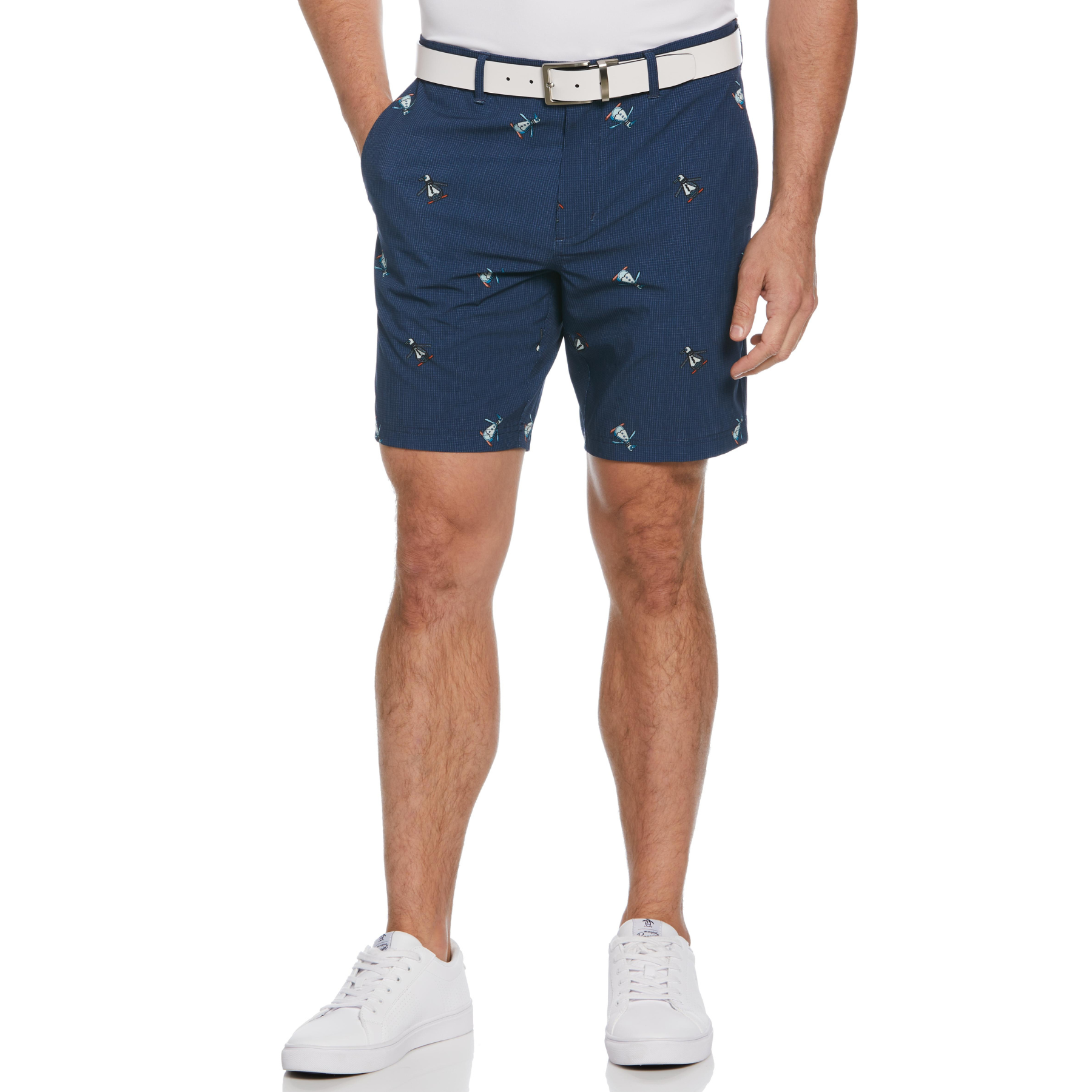 View All Over Memphis Pete Printed Golf Shorts In Black Iris Bijou Heather information