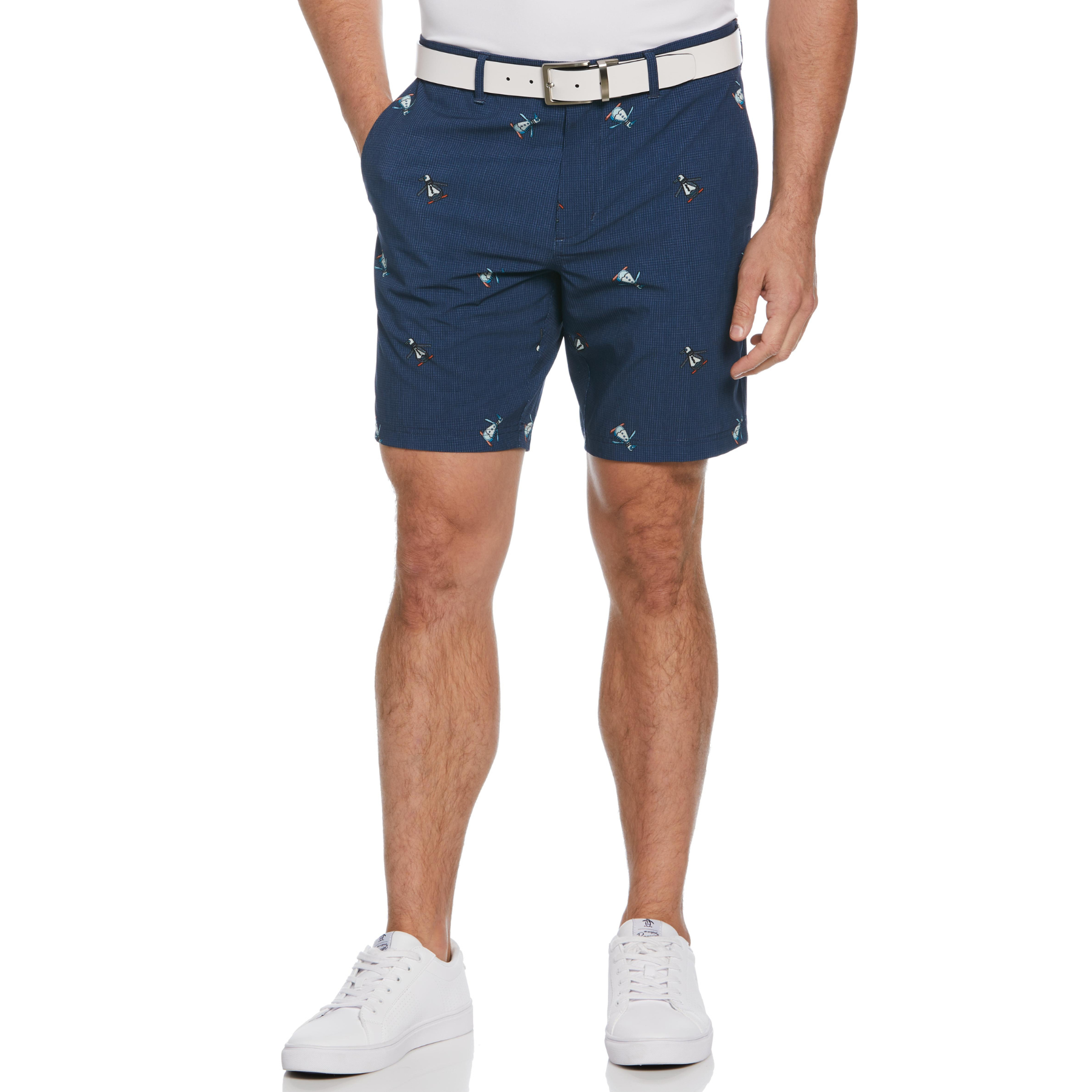 All Over Memphis Pete Printed Golf Shorts In Black Iris Bijou Heather