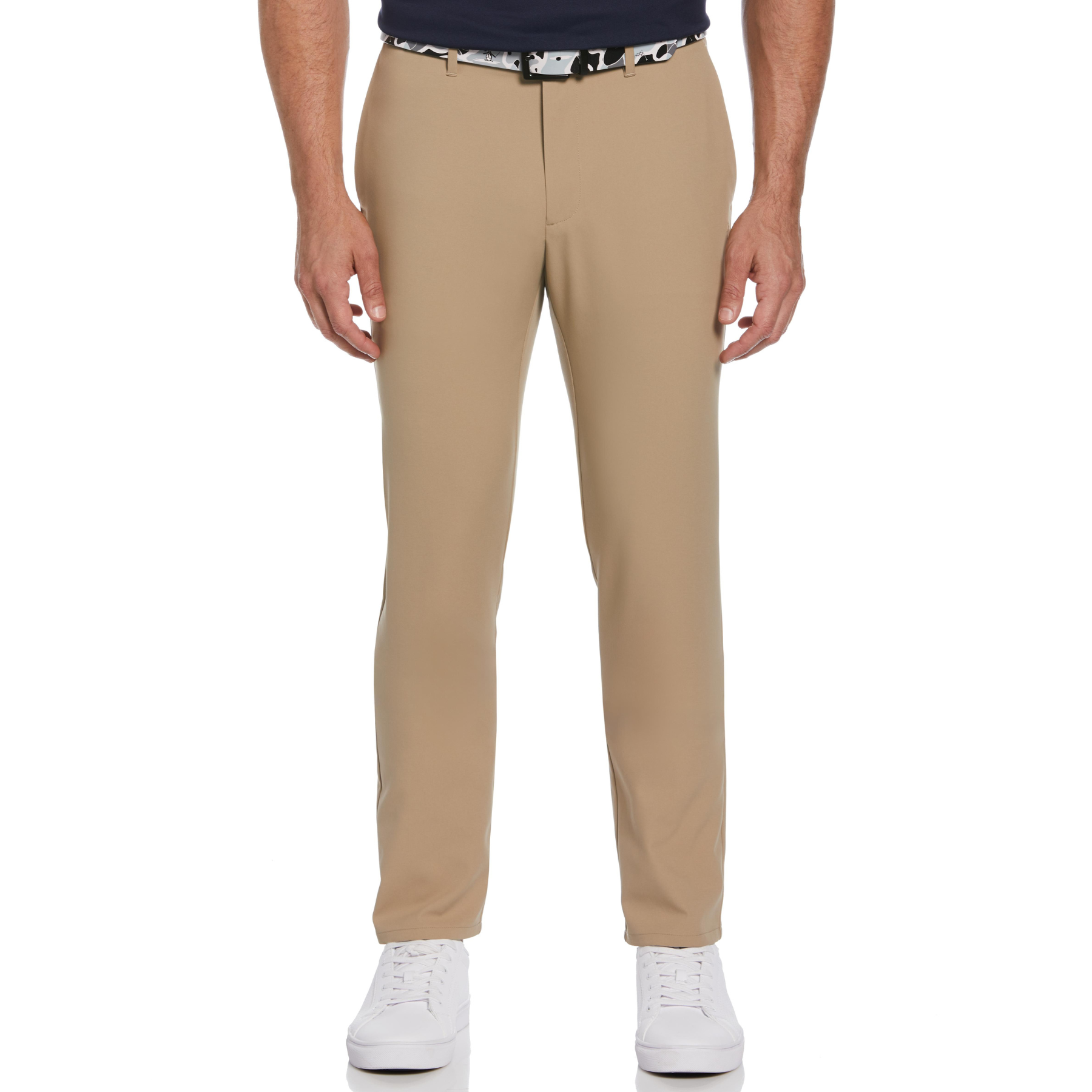 View Flat Front Solid Golf Trousers In Chinchilla information