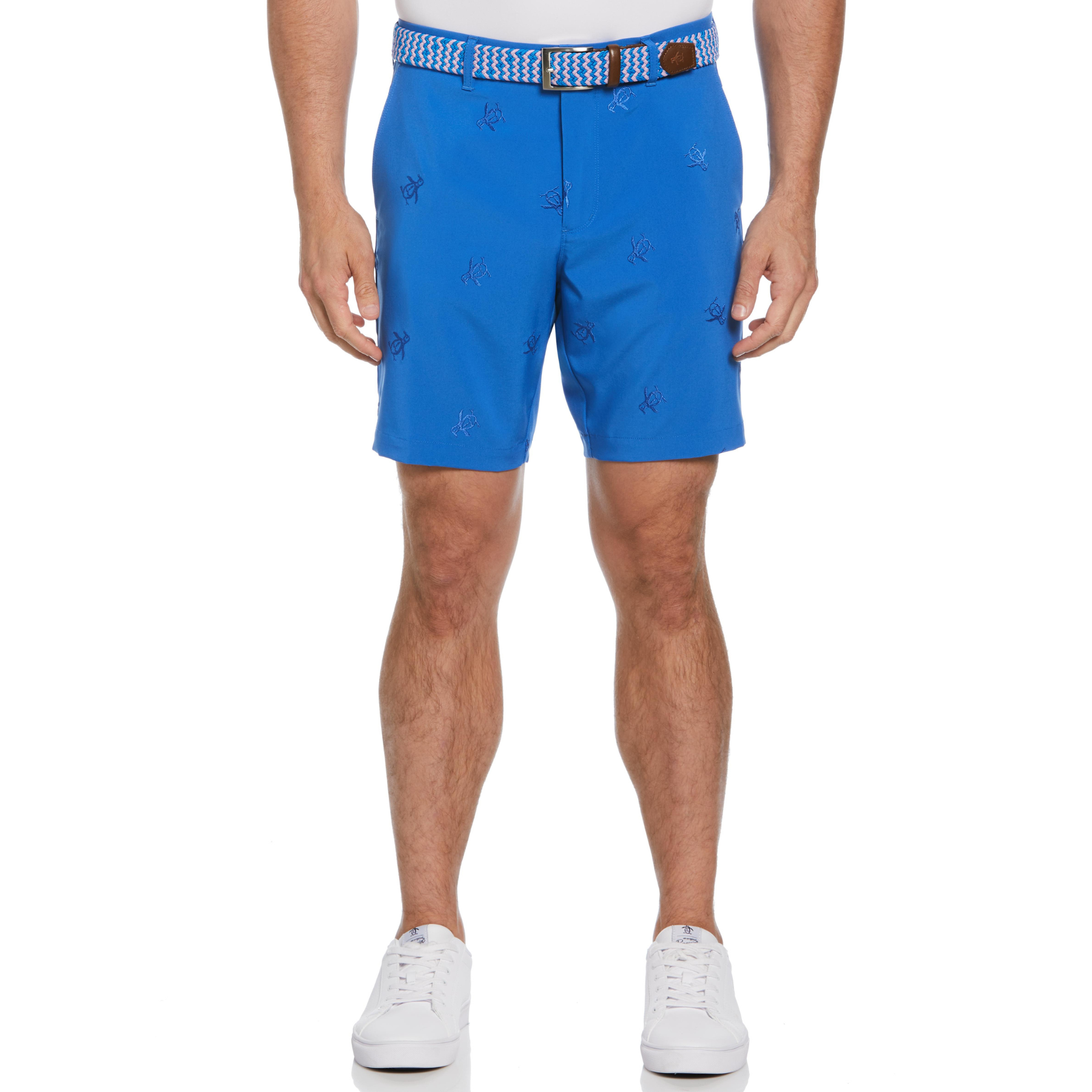 View Pete Embroidered Flat Front Golf Shorts In Nebulas information