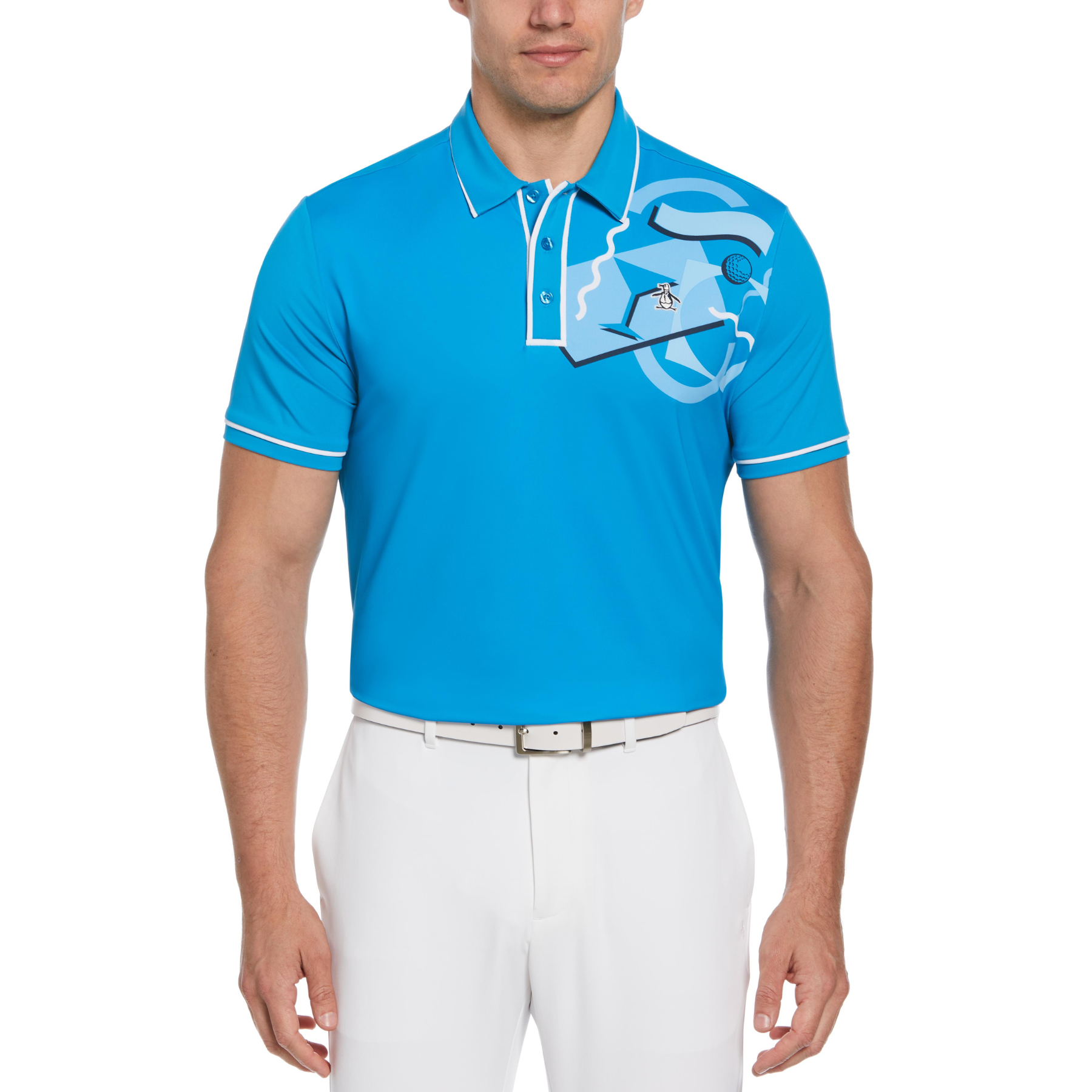 View Short Sleeve 80s Engineered Earl Golf Polo Shirt In Blue Jewel information