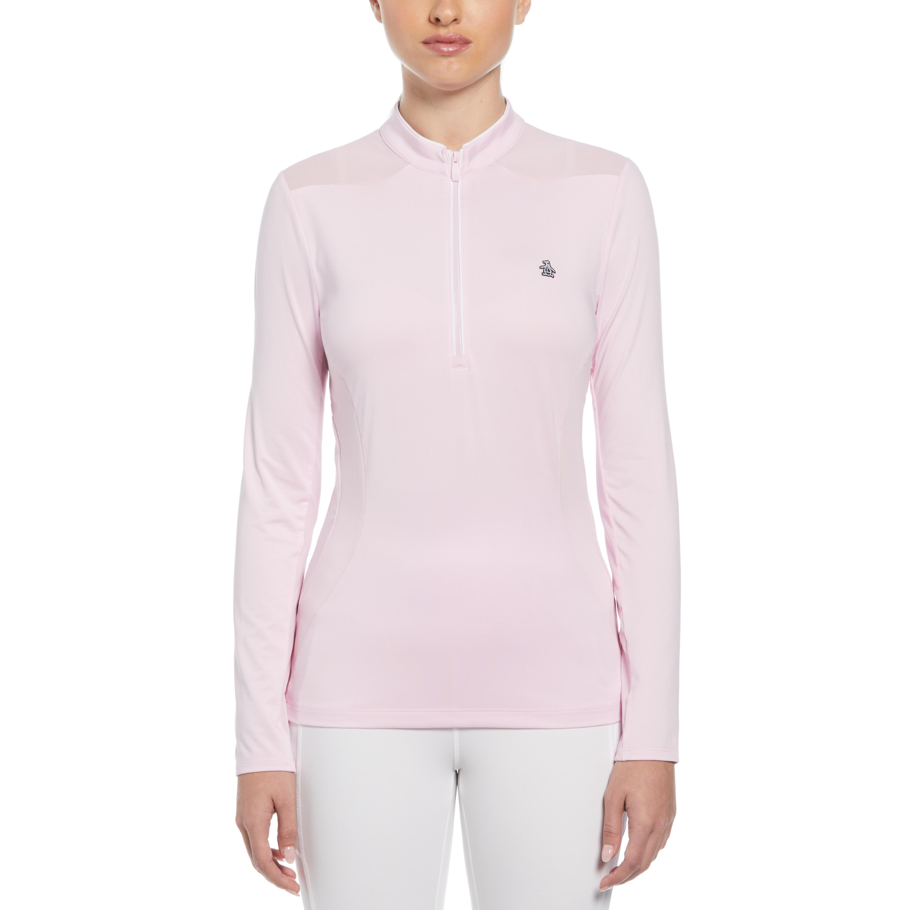 Women’s 1/4 Zip Layering Long Sleeve Golf Shirt In Gelato Pink