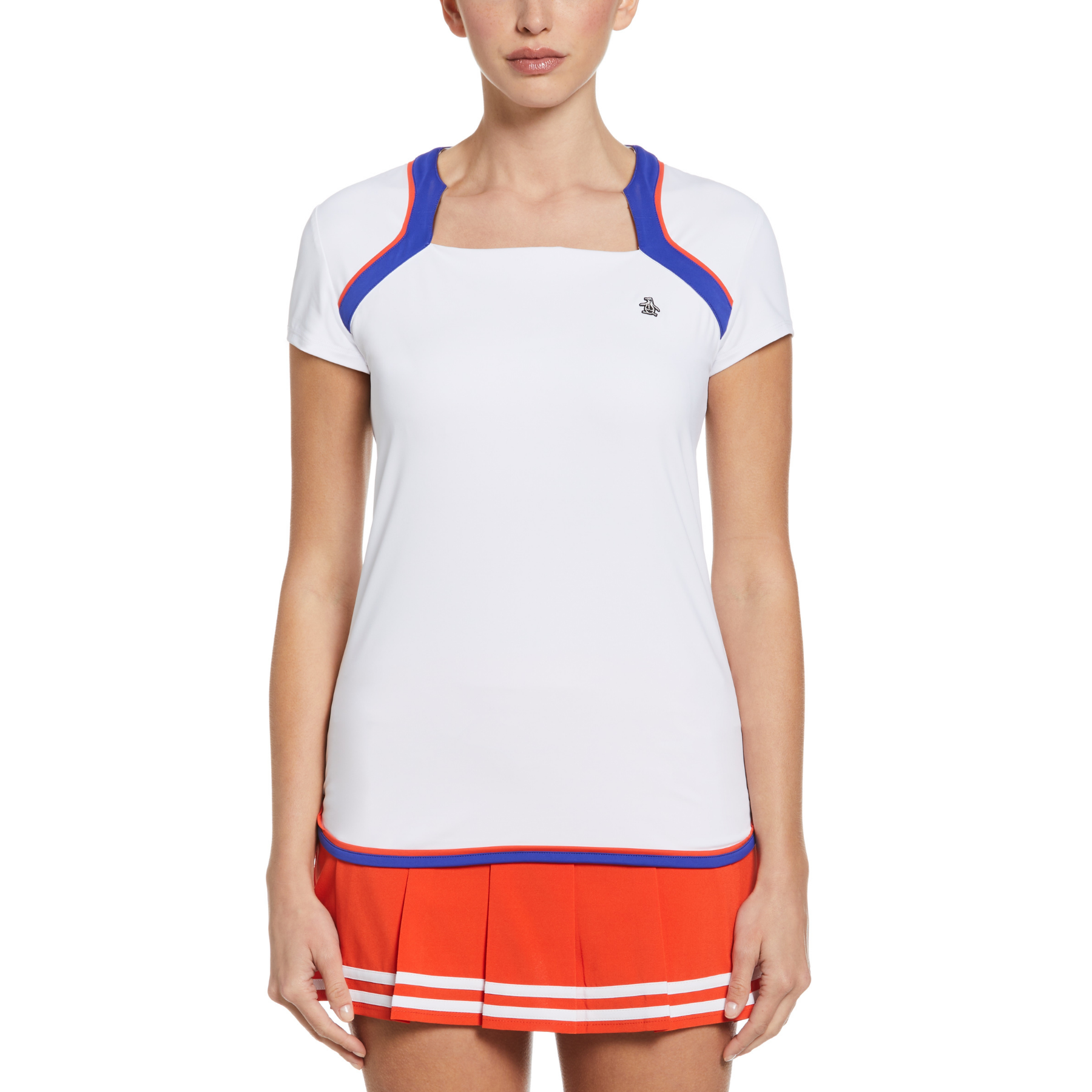 View Womens Round Neckline Golf TShirt In Bright White information