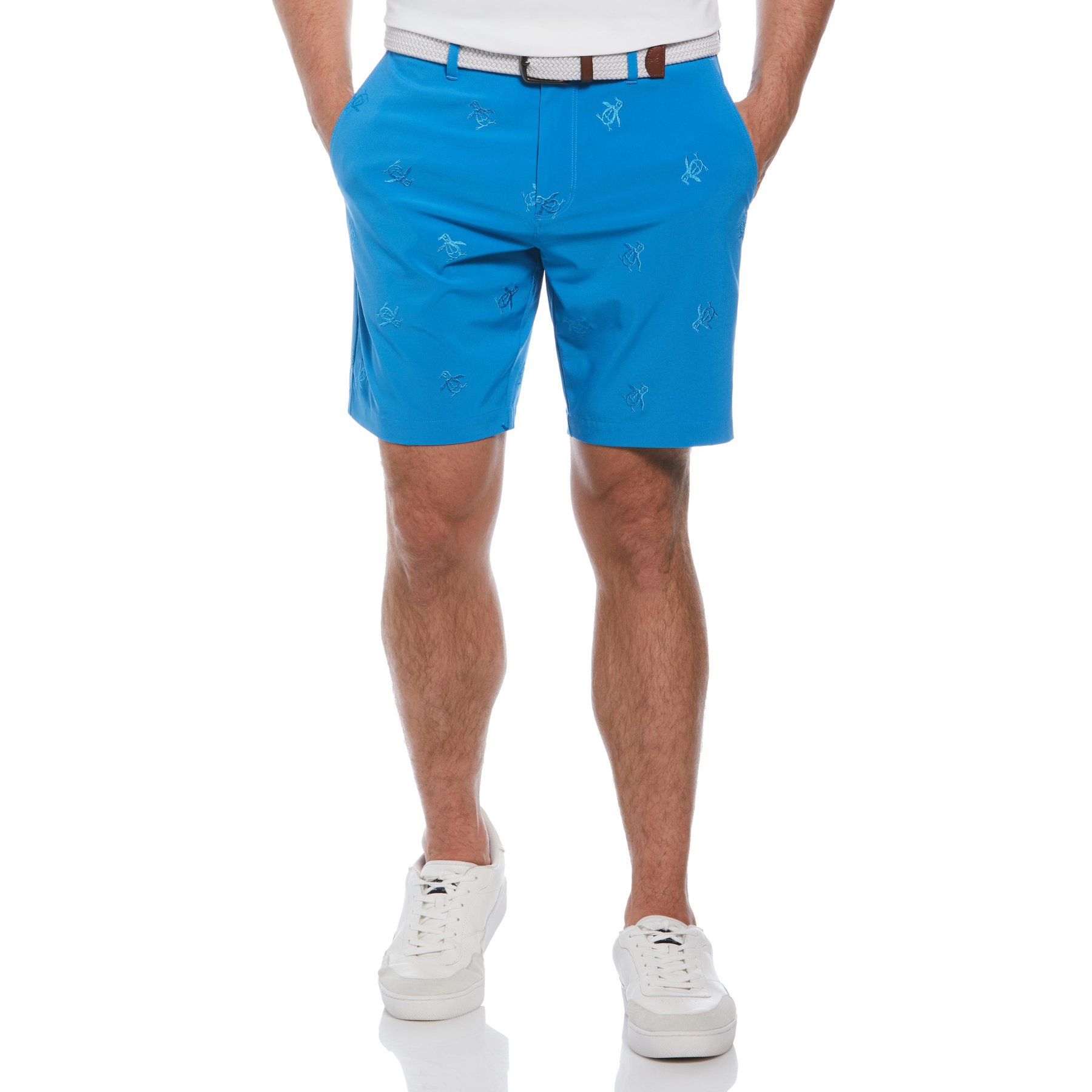 View Pete Embroidered Golf Shorts In Mediterranian Blue information