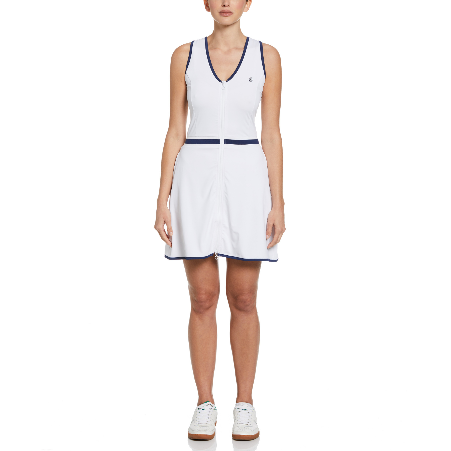 View Womens VNeck Zipped Golf Dress In Bright White information